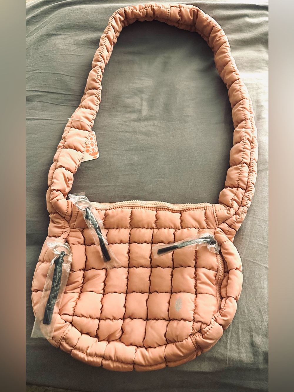 NWT FP Movement by Free People Quilted Carryall Sling Bag Ballet Slipper Peach